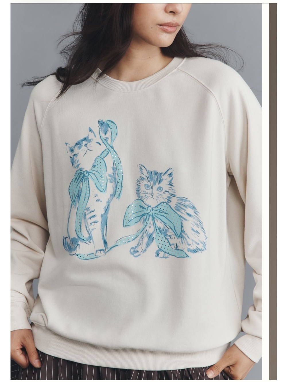 Maeve Animal Friends Crew-Neck Sweatshirt Cats - Picture 4 of 13